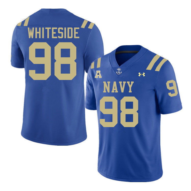 Navy Midshipmen #98 Kendall Whiteside College Football Jerseys,Apparels Stitched-Royal Navy Midshipmen #98 Kendall Whiteside College Football Jerseys,Apparels Stitched-Royal